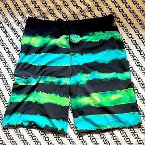 Green & Black Adidas Mens bathing suit - Size 34